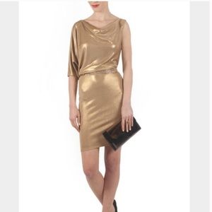 🤩BCBG MAXAZRIA Gold Dress